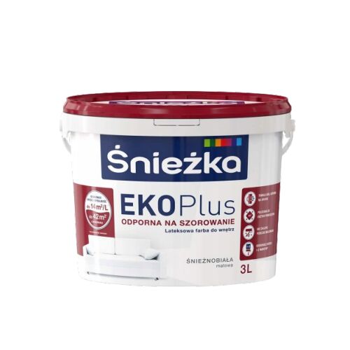 Śnieżka Eco Plus fehér latex festék 3L, matt felület, tartós és mosható beltéri falfesték és mennyezetfesték - Beltéri falfesték