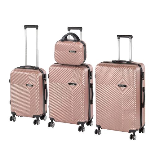 Leziter TraveLux Pro XXIV 4 részes bőrönd szett rózsaszín-arany színben - Divat és öltözködés