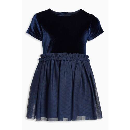 Granatowa aksamitna sukienka z tiulową spódnicą dla dziewczynek, rozmiar 18-24 miesięcy (92 cm)