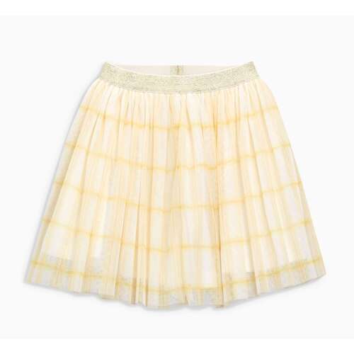 Sárga tüll szoknya arany derékszalaggal lányoknak, 12-18 hó (86 cm)