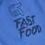 A Knot So Bad baba rövidnadrág Fast Food feliratának közeli képe