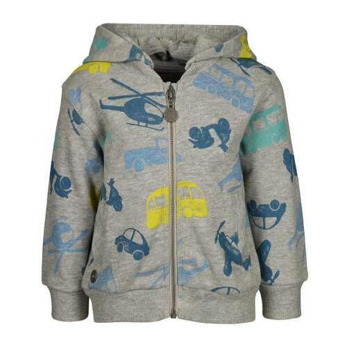 Grauer boboli Kapuzenpullover mit Auto- und Busdruck für Jungen, 9-12 Monate (80 cm)