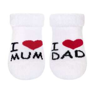 New Baby Csecsemő frottír zokni New Baby fehér I Love Mum and Dad 3-6 hó 94927652 
