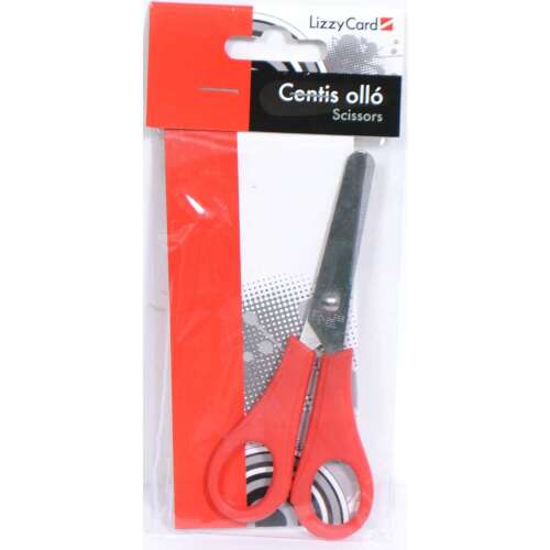 LizzyCard Centis olló, piros, 13 cm, gyerekeknek, biztonságos, lekerekített végű