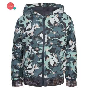 Boboli Mädchen-Kapuzenpullover mit Camouflage-Drachenmuster und Pailletten - Pullover für Kinder