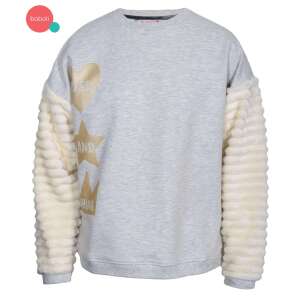 Boboli Rise and Shine hellgrauer Pullover mit flauschigen Ärmeln für Mädchen, 13-14 Jahre - Pullover für Kinder