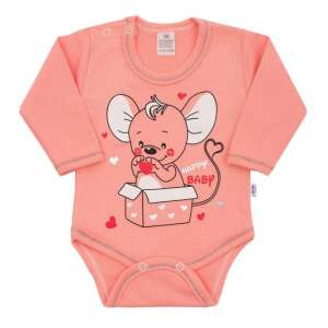 New Baby Baba hosszú ujjú body New Baby Mouse lazac szín 0-1 hó (56 cm) 44357301 Body - 0 - 1 hó