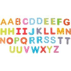 Magnetische Holzbuchstaben für Kinder, 37 Stück, Alphabet lernen, Wörter buchstabieren, Lernspielzeug - Dekorative Buchstaben