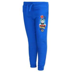 Modré tepláky pre chlapcov s motívom Thomasa the Tank Engine, s potlačou Thomasa na ľavej nohe - Thomas