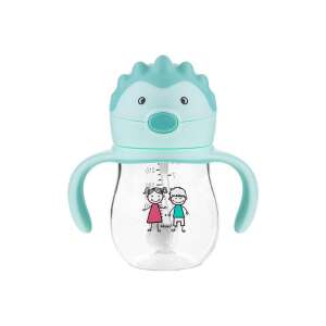 Akuku 250 ml Tritan Trinkler mit gewichtetem Strohhalm und Igel-Deckel, blaue Farbe - Trinkbecher, Becher