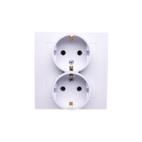 AS Földelt dupla Schuko aljzat, fehér GP-2GS/00 167018353 - Konnektor és dugalj