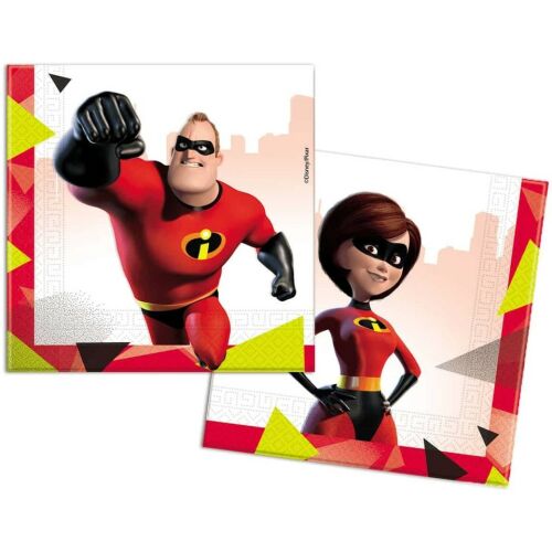 Hihetetlen család papírszalvéta Mr. Irdatlan és Elastigirl karakterekkel - Szalvéta