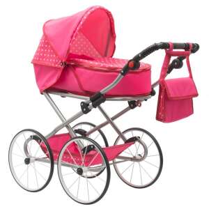 Gyermek Retro babakocsi babáknak 2az1-ben New Baby Anetka rózsaszín pöttyös 94921959 