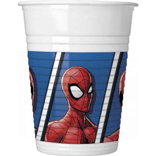 8er Pack mit 200 ml Spider-Man-Motiven aus Plastik für Partys