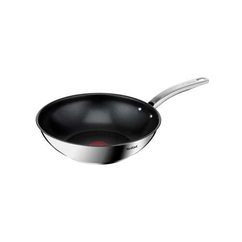 Tefal Intuition B8171944 wok tava, nehrđajući čelik, neljepljiva površina, titanski premaz, Thermo-Signal tehnologija, indukcijska ploča
