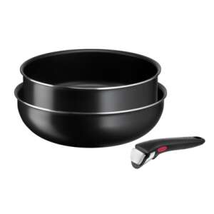 Tefal Easy Cook & Clean L1539153 serving pan, black, round, with detachable handle - Tefal