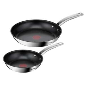 Tefal Intuition B817S255 2-piece frying pan set, stainless steel, non-stick titanium coating, oven safe - Tefal