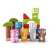 W90912 wooden building blocks set, 26 pieces, featuring animals and trees