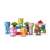 Wooden building blocks set with animal and geometric shapes, 26 pieces