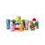 Wooden building blocks set with animal and geometric shapes, 26 pieces