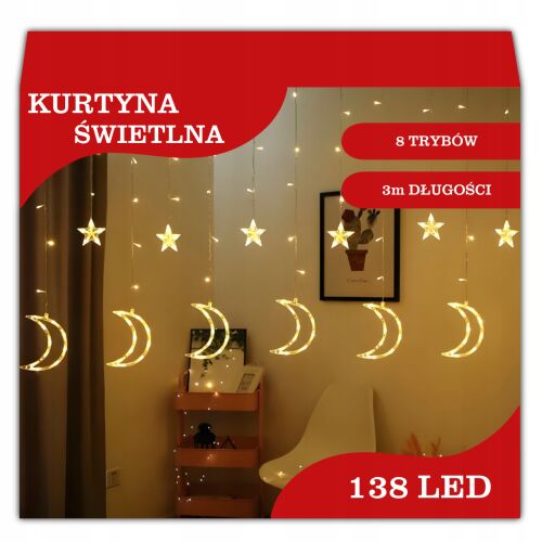 GARLAND FÉNYFÜGGÖNY CSILLAGOK KARÁCSONYI CSILLAGOK ABLAKBA VALÓ LED LÁMPÁK 3M 158857210 - Fényfüzér