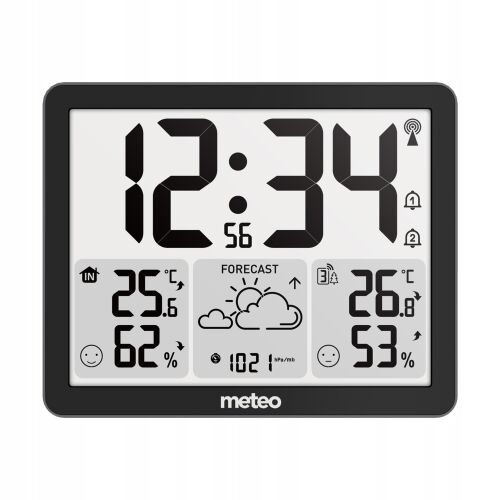 METEO SP200 időjárás állomás LCD kijelzővel, időt, hőmérsékletet, páratartalmat és előrejelzést mutat - Időjárás állomás