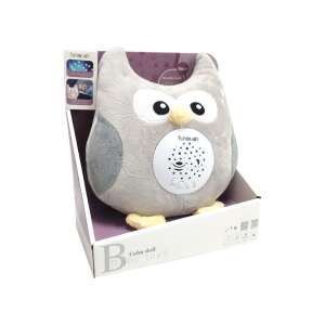 Fun4me Soft Baby Toys Calm Owl Muzicală Lampă de Noapte Proiector, bufniță gri de pluș cu lumină și sunet, pentru bebeluși și copii mici - Lampi de veghe si proiectoare