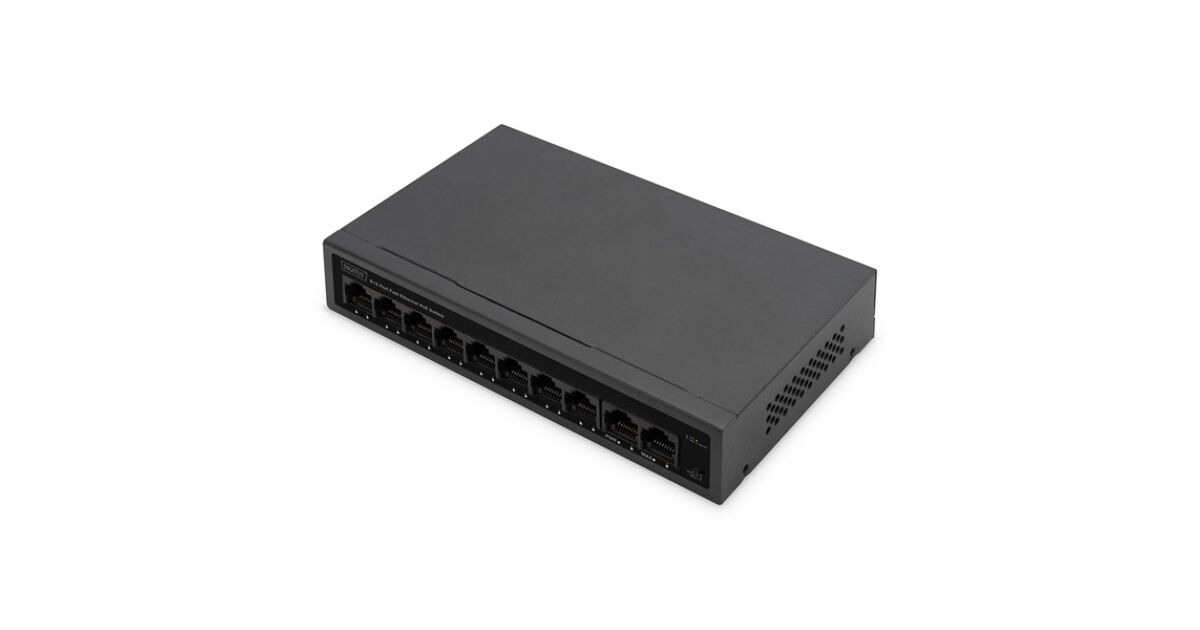 Digitus 8+2 Port FE PoE Switch Fekete | Pepita.hu