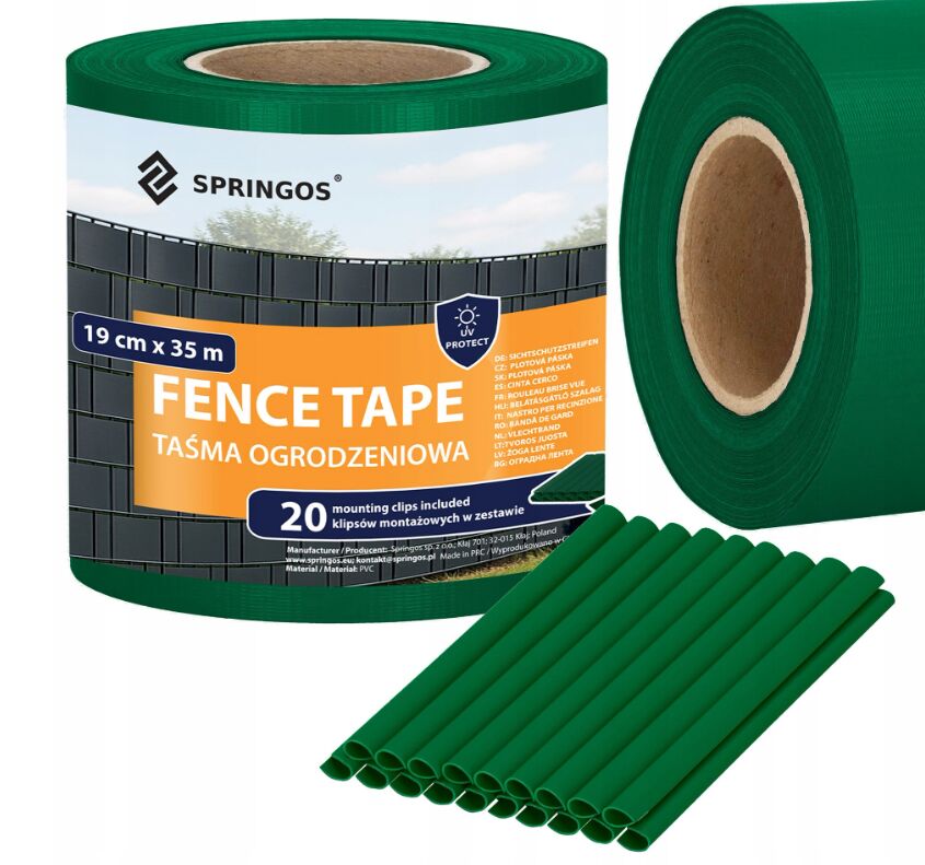 E-shop Springos páska na plot, 19cmx35m, 450g/m2, 20 upevňovacích spôn -...