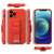 Red phone case with lanyard for Xiaomi Redmi Note 10 and Redmi Note 10S from all sides