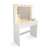 White dressing table with mirror and lights