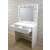 White dressing table with mirror and lights