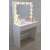 White dressing table with mirror and lights