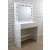 White dressing table with mirror and lights