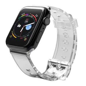 Transparent TPU watch band for Apple Watch 42/44mm, black color - Smart watch strap
