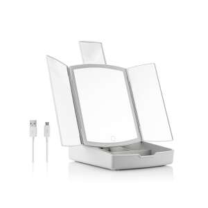 InnovaGoods Panomir 3 v 1 LED Zrkadlo na líčenie s organizérom, otvorený pohľad - Kozmetické zrkadlá