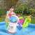 Bestway inflatable kids pool with slide, astronaut, rocket, moon and planets, child playing in the pool