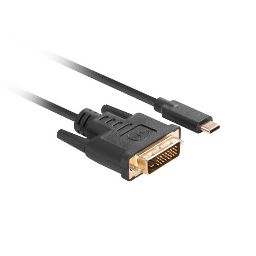 Lanberg USB-C - DVI-D átalakító kábel, ferde nézet - Lanberg