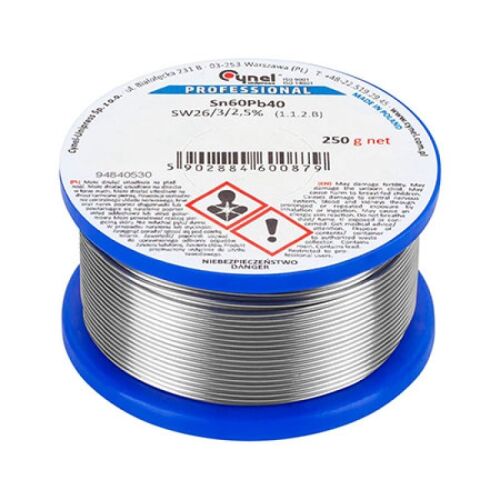 Cynel Fludor 1.2mm Sn60Pb40 250g forrasztó ón tekercs elektronikai forrasztáshoz - Forrasztógép kiegészítő