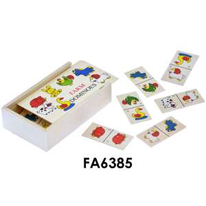 Fa dominó, képes, farmos, 15x9 cm shrink pack 44447023 Dominó, sakk