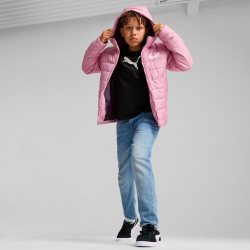 PUMA ESS Hooded Padded kabát nyitva gyerek modellen, rózsaszín gyerek puffer kabát - Gyerek kabát