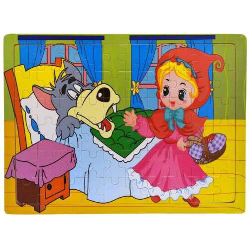 Piroska és a farkas fa puzzle, 30x23 cm