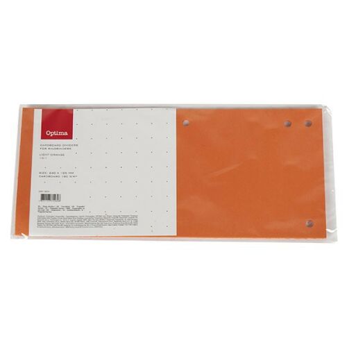 OPTIMA narancssárga karton elválasztólapok 105x240mm, 10 darabos szett, iratrendezési kellékek - Regiszter és elválasztólap
