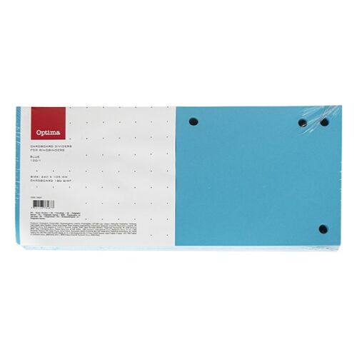 OPTIMA kék karton elválasztócsík 105x240mm, 100 darabos - Regiszter és elválasztólap