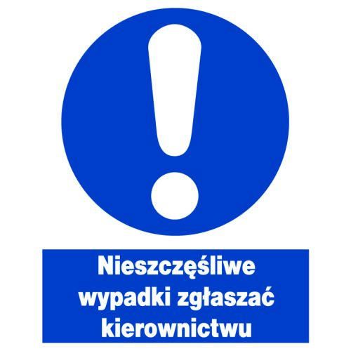 Baleset Jelentési Tábla, ZNO-11 biztonsági tábla, munkahelyi biztonság - Figyelmeztető tábla