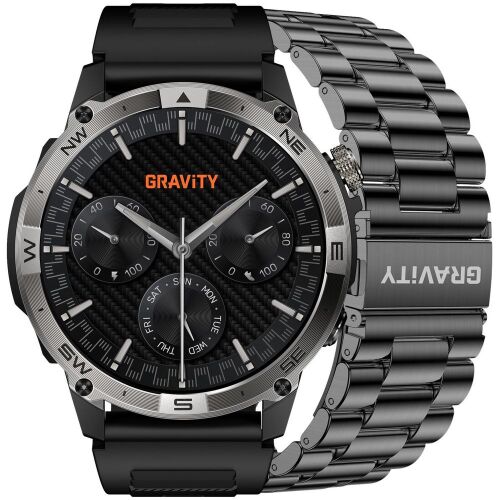 GRAVITY GT46-1 Férfi Okosóra - AMOLED, Kiegészítő szíj (sg055a) 159295318 - Gravity