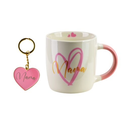 Bögre NBC MAMA csésze kulcstartóval porcelán/rózsaszín 8,5x12x9cm 1db 159300732 - Teáscsésze