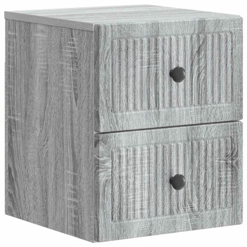vidaXL Fali éjjeli szekrény Szürke Sonoma 33 x 34,5 x 40 cm Szerelt Fa 159306923 - Éjjeliszekrény