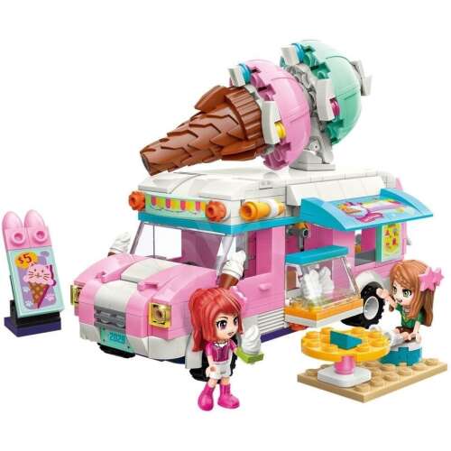 QMAN Cherry Sets Rosa Eiswagen 2029 Bauspielzeug mit Minifiguren