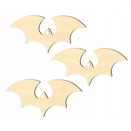 3 darabos HALLOWEEN fa dekorációs medál szett, fa denevér dekorációk, Halloween denevér medálok - Halloweeni dekoráció